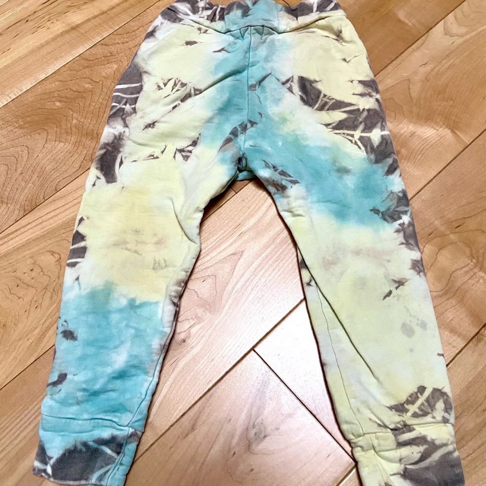 Kira kids Tie-Dye sweatpants Bottoms 2T teal, black and turmeric